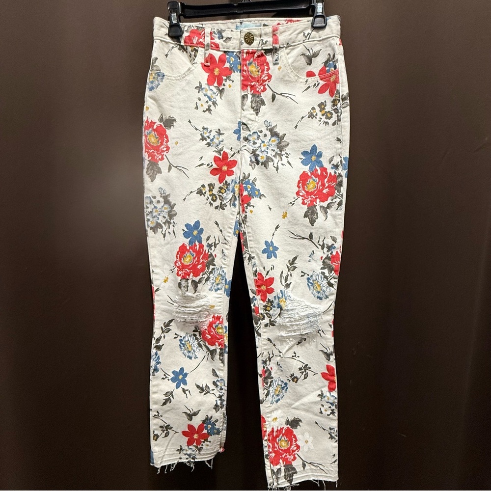 Show Me Your MuMu Floral Ankle Jeans, Size 26